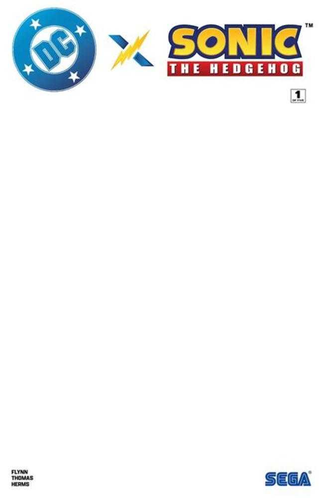 DC X Sonic The Hedgehog #1 (Of 5) - Cover C Blank Card Stock Variant