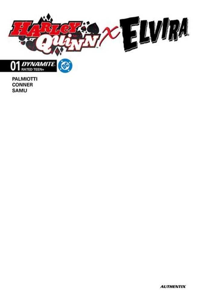 Harley Quinn X Elvira #1 Cover J Blank Authentix Variant