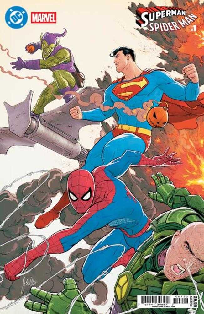 DC Marvel Superman Spider-Man #1 (One Shot) Cover J Mikel Janin Superman & Spider-Man vs Lex Luthor & Green Goblin Card Stock Va