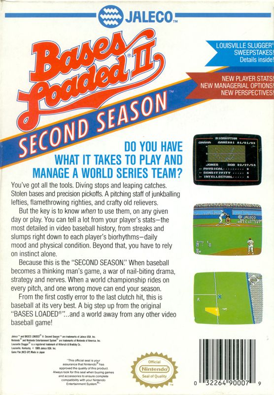 Bases Loaded 2 Second Season - (Complete) (NES)