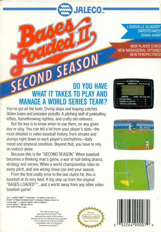 Bases Loaded 2 Second Season - (Complete) (NES)