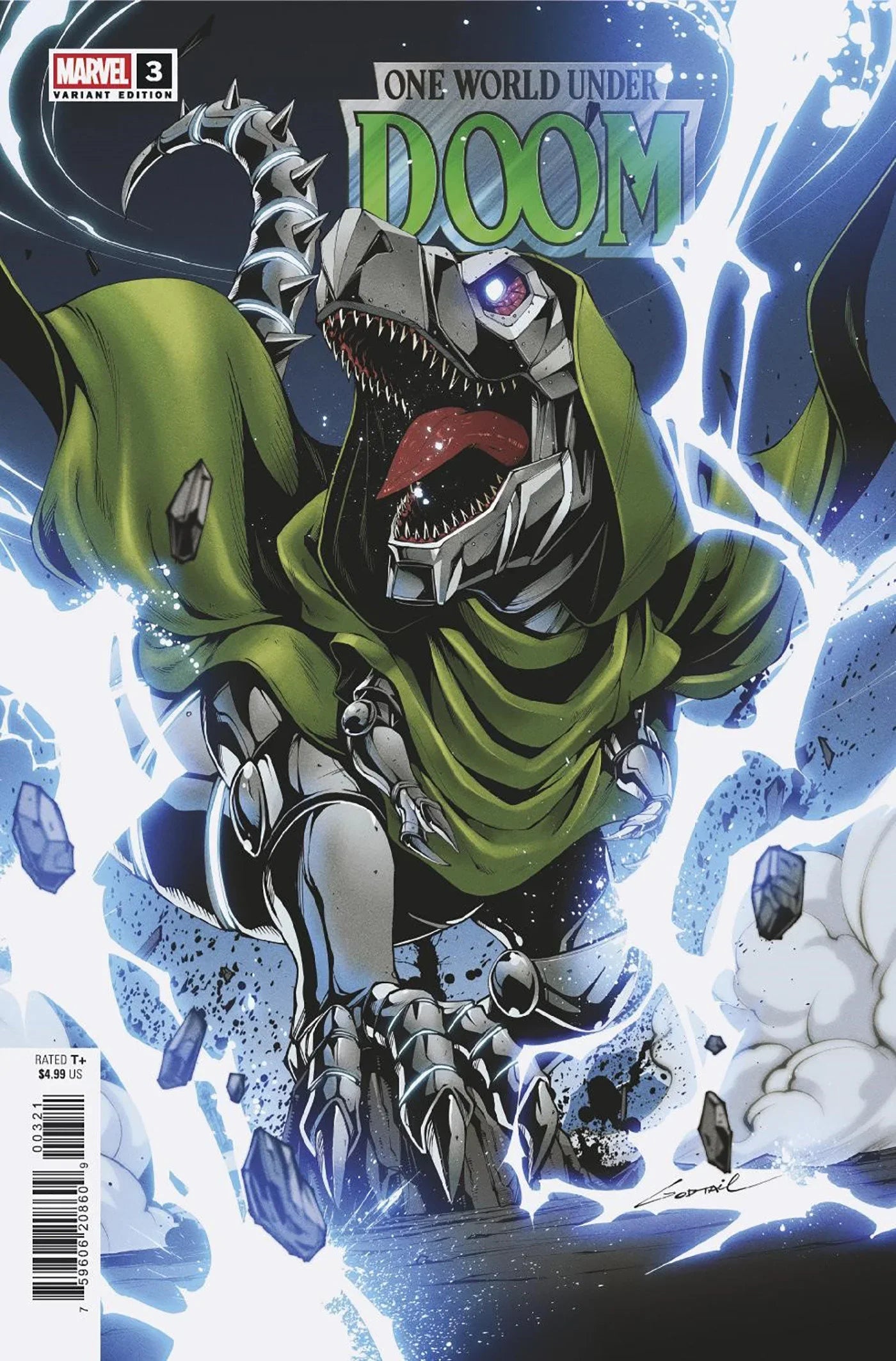 One World Under Doom #3 (Of 9) Godtail Doomasaur Variant