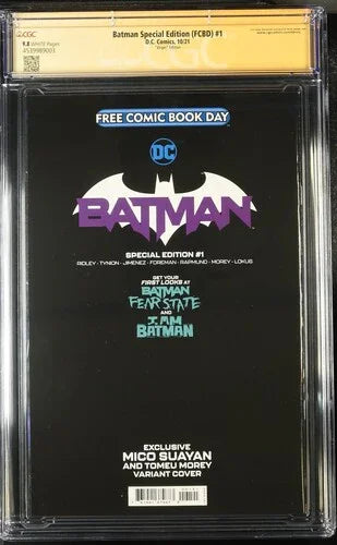 Batman Special Edition (FCBD) #1 Suayan "Virgin" Edition - CGC Signature Series 9.8