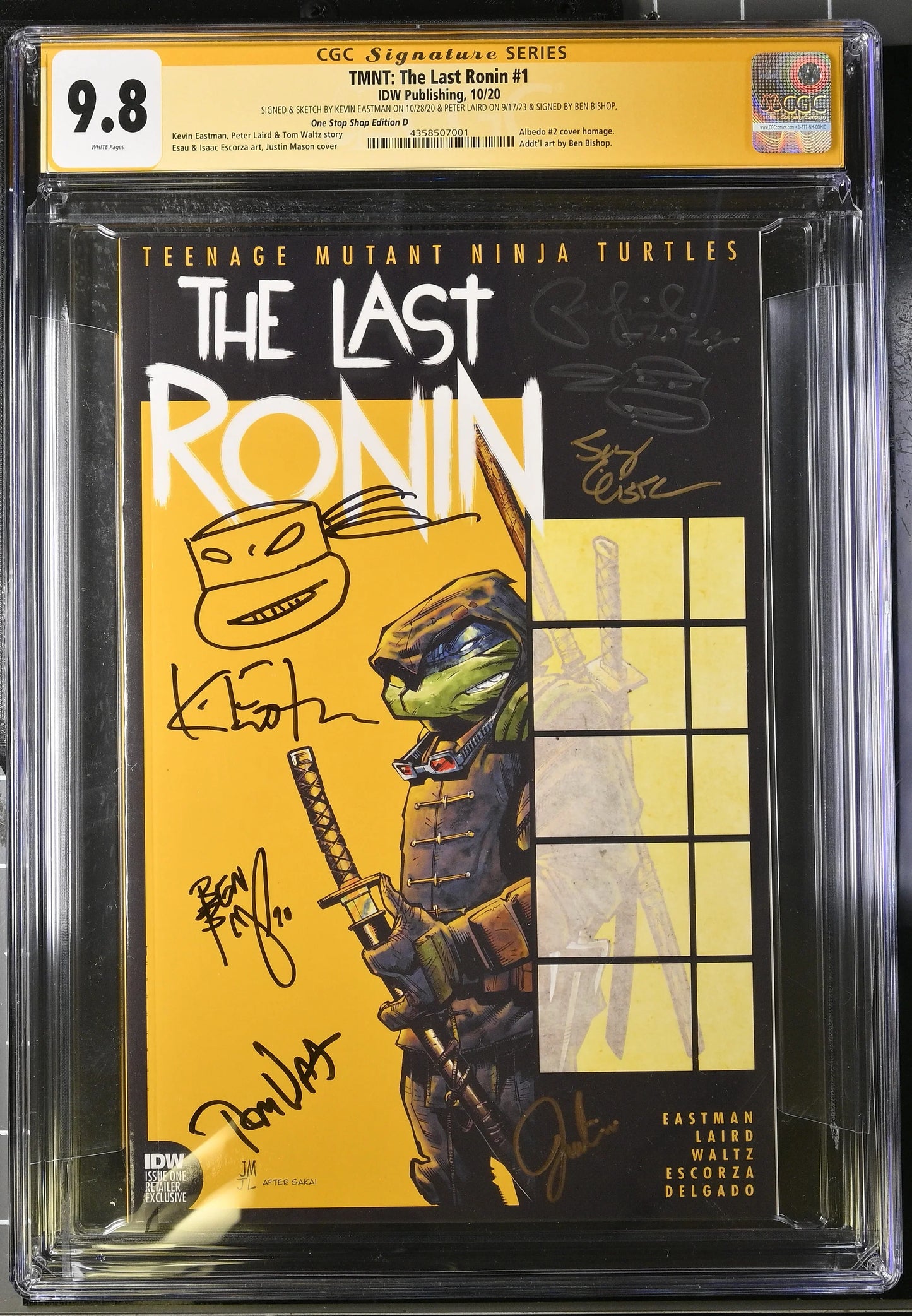 TMNT: The Last Ronin #1 Justin Mason Albedo Homage CGC Signature Series 9.8 (Signed By Kevin Eastman & Peter Laird)