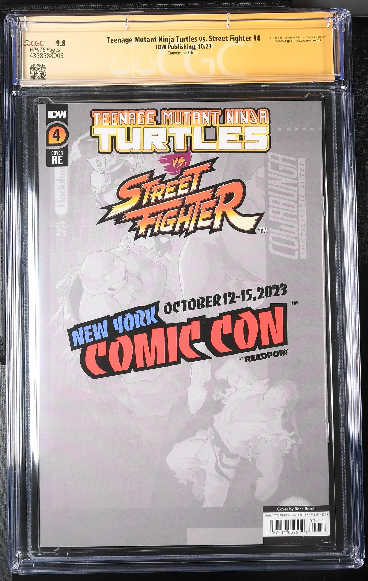 Teenage Mutant Ninja Turtles vs. Street Fighter #4 Rose Besch NYCC Variant Edition - CGC Signature Series 9.8