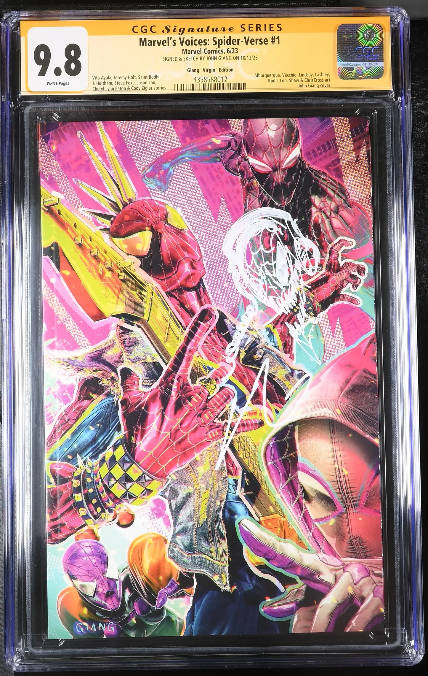 Marvel's Voices: Spider-Verse #1 John Giang Virgin Variant Edition CGC Signature Series Remarked 9.8