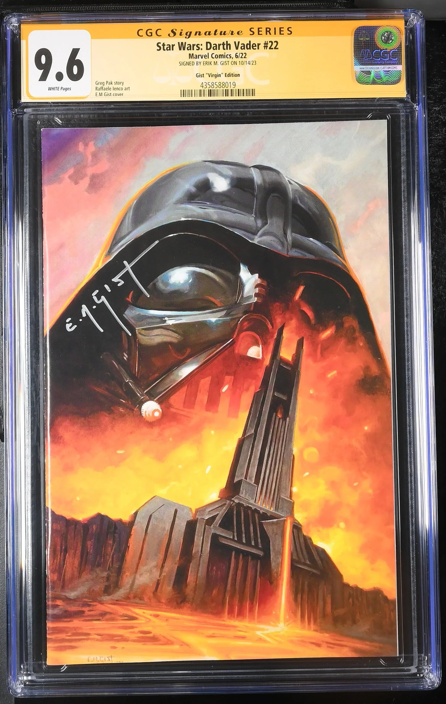 Star Wars: Darth Vader #22 E.M. Gist Virgin Variant Edition - CGC Signature Series 9.6