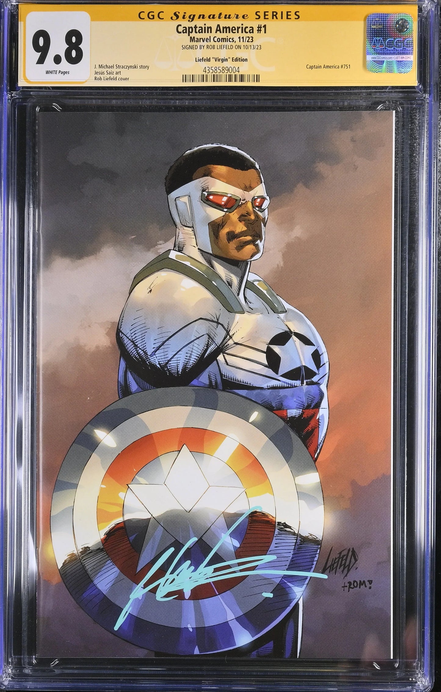 Captain America #1 Rob Liefeld NYCC Virgin Edition CGC Signature Series 9.8