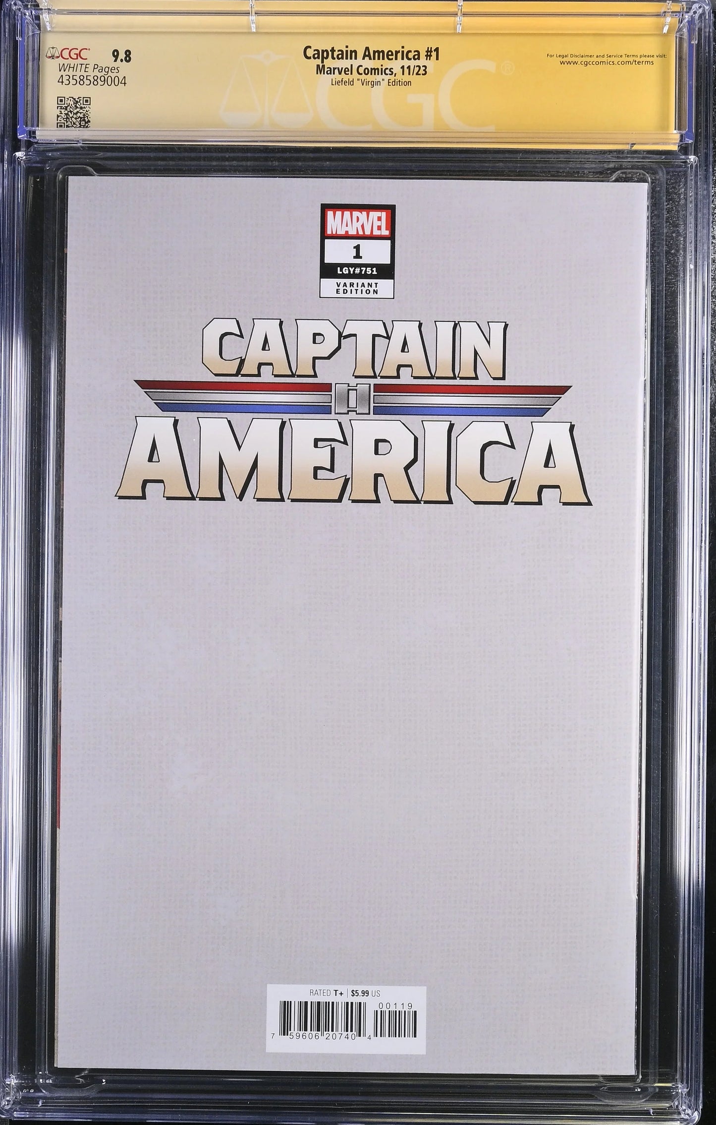 Captain America #1 Rob Liefeld NYCC Virgin Edition CGC Signature Series 9.8