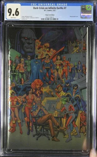 Dark Crisis on Infinite Earths #7 George Perez Tribute Foil Edition - CGC Graded 9.6