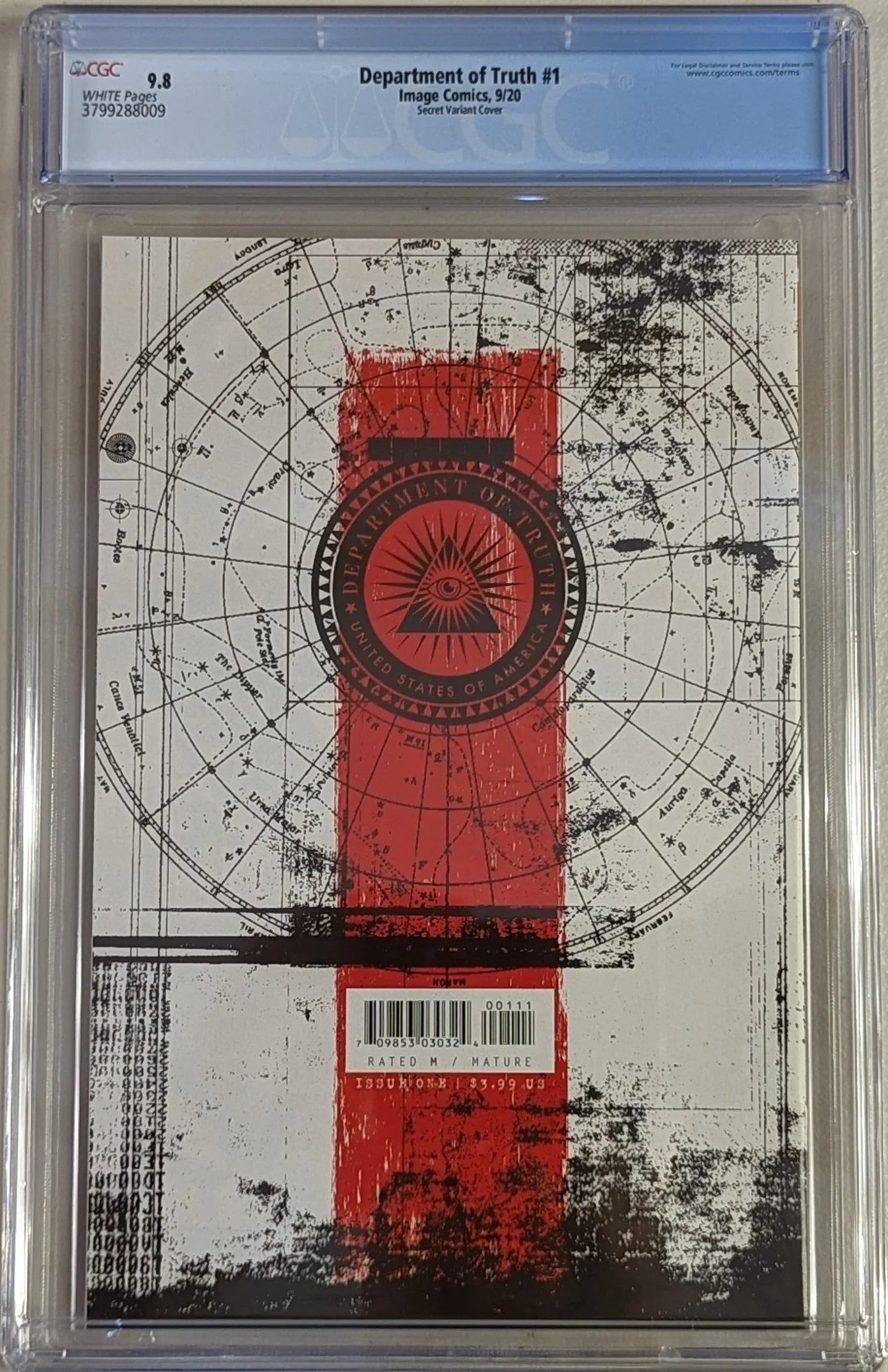 Department of Truth #1 Secret Variant Cover - CGC Graded 9.8
