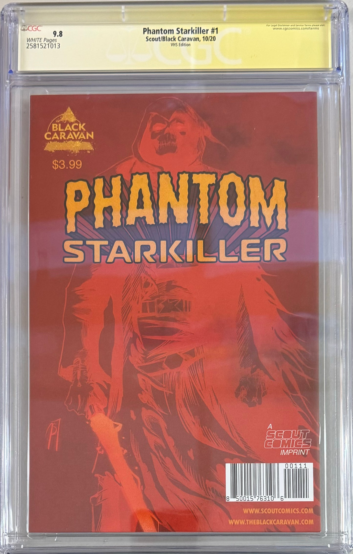 Phantom Starkiller #1 Secret VHS Variant CGC Signature Series 9.8