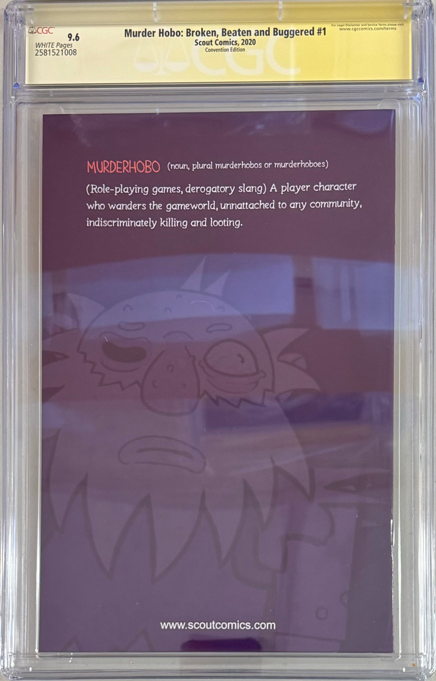 Murder Hobo: Broken, Beaten and Buggered #1 Steve Lavigne Exclusive Variant CGC Signature Series 9.6