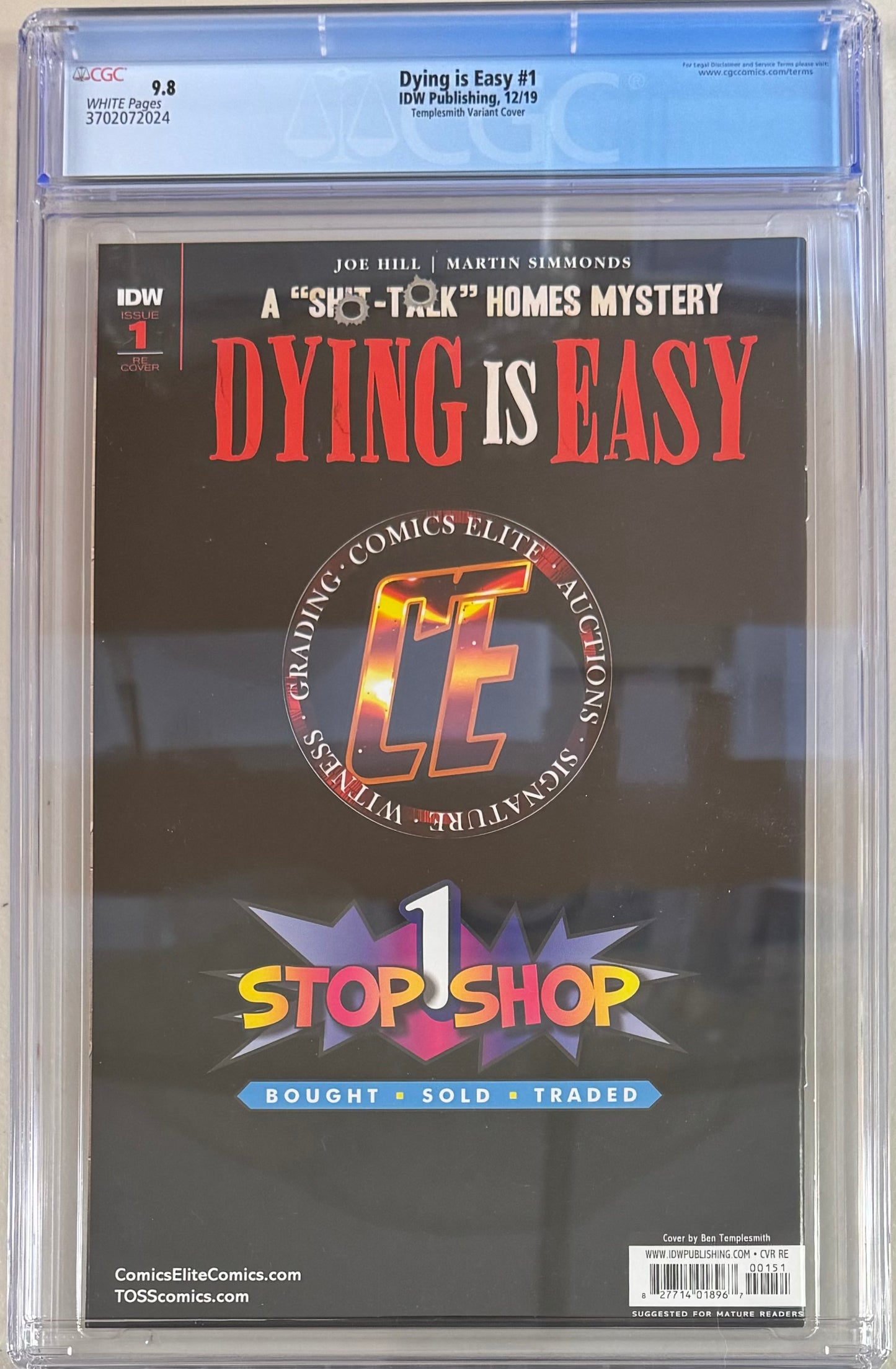 Dying Is Easy #1 Ben Templesmith Exclusive Variant CGC Graded 9.8