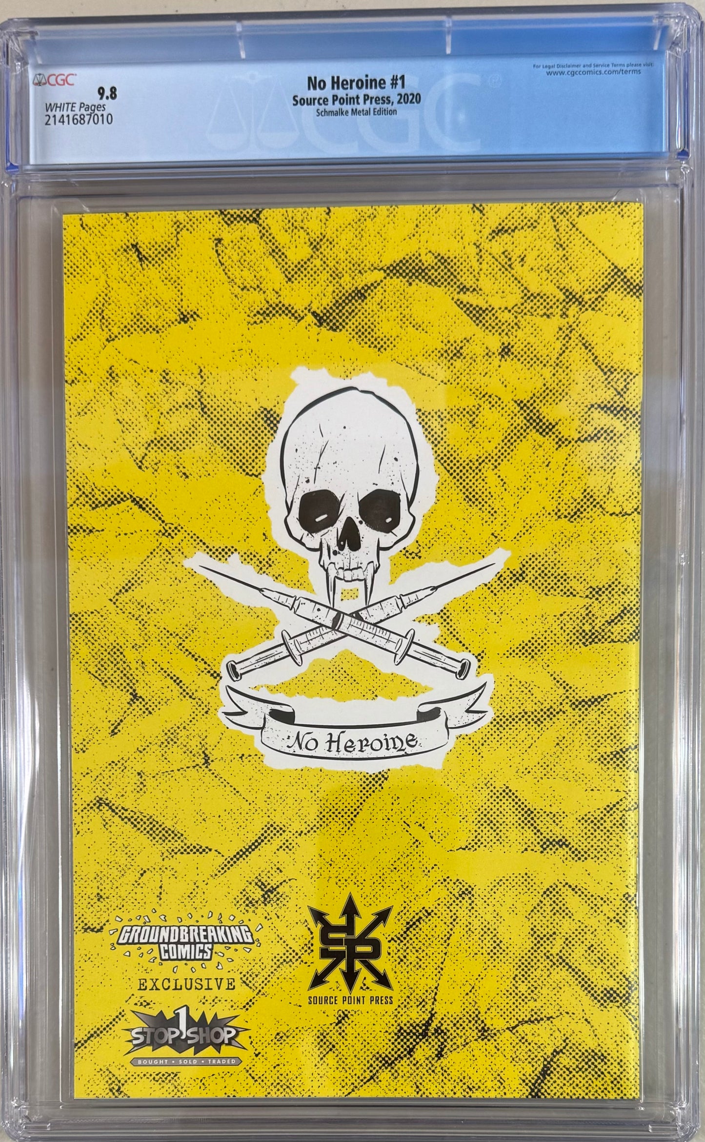 No Heroine #1 Joseph Schmalke Metal Edition CGC Graded 9.8