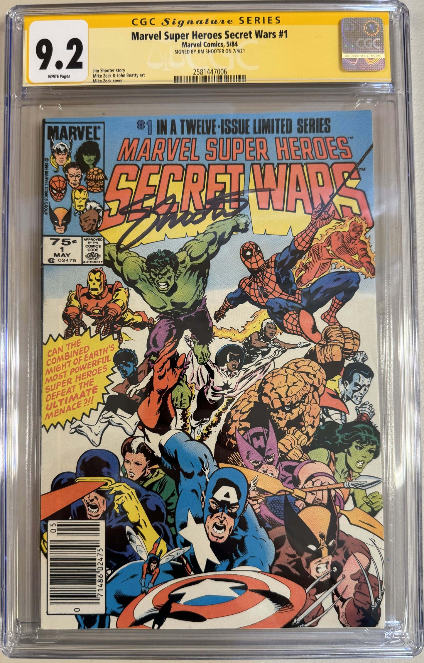 Marvel Super Heroes Secret Wars #1 CGC Signature Series 9.2