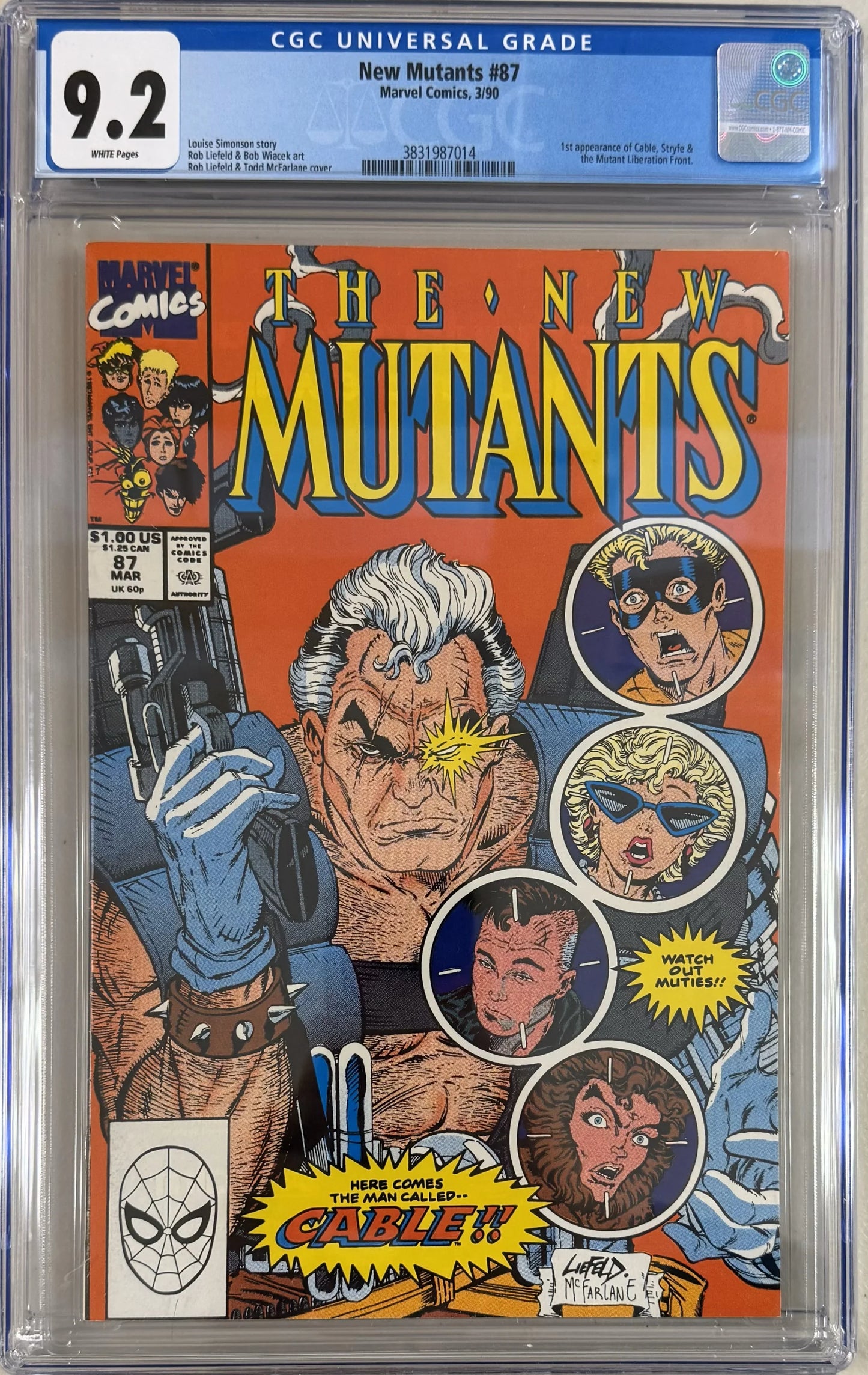 New Mutants #87 - 1st Appearance of Cable CGC Graded 9.2