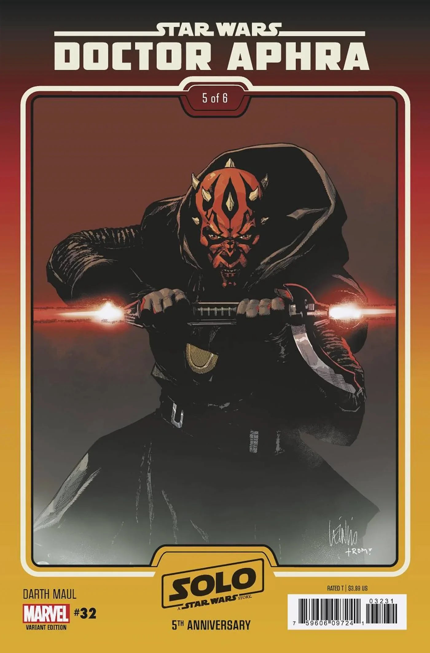 Star Wars Doctor Aphra #32 Yu Darth Maul Solo 5Th Ann Movie (05/31/2023)