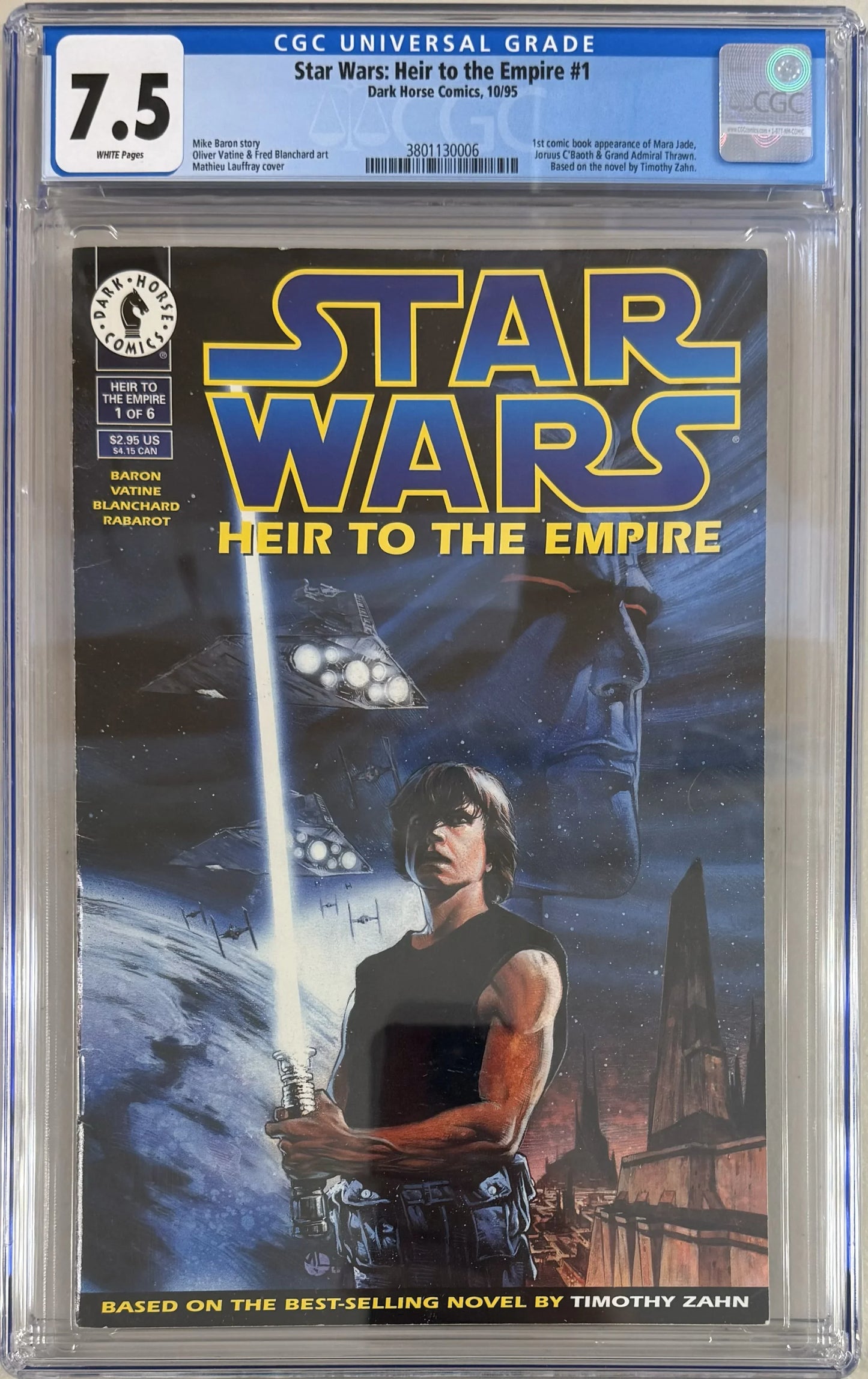 Star Wars: Heir to the Empire #1 - 1st Appearance of Thrawn CGC Graded 7.5