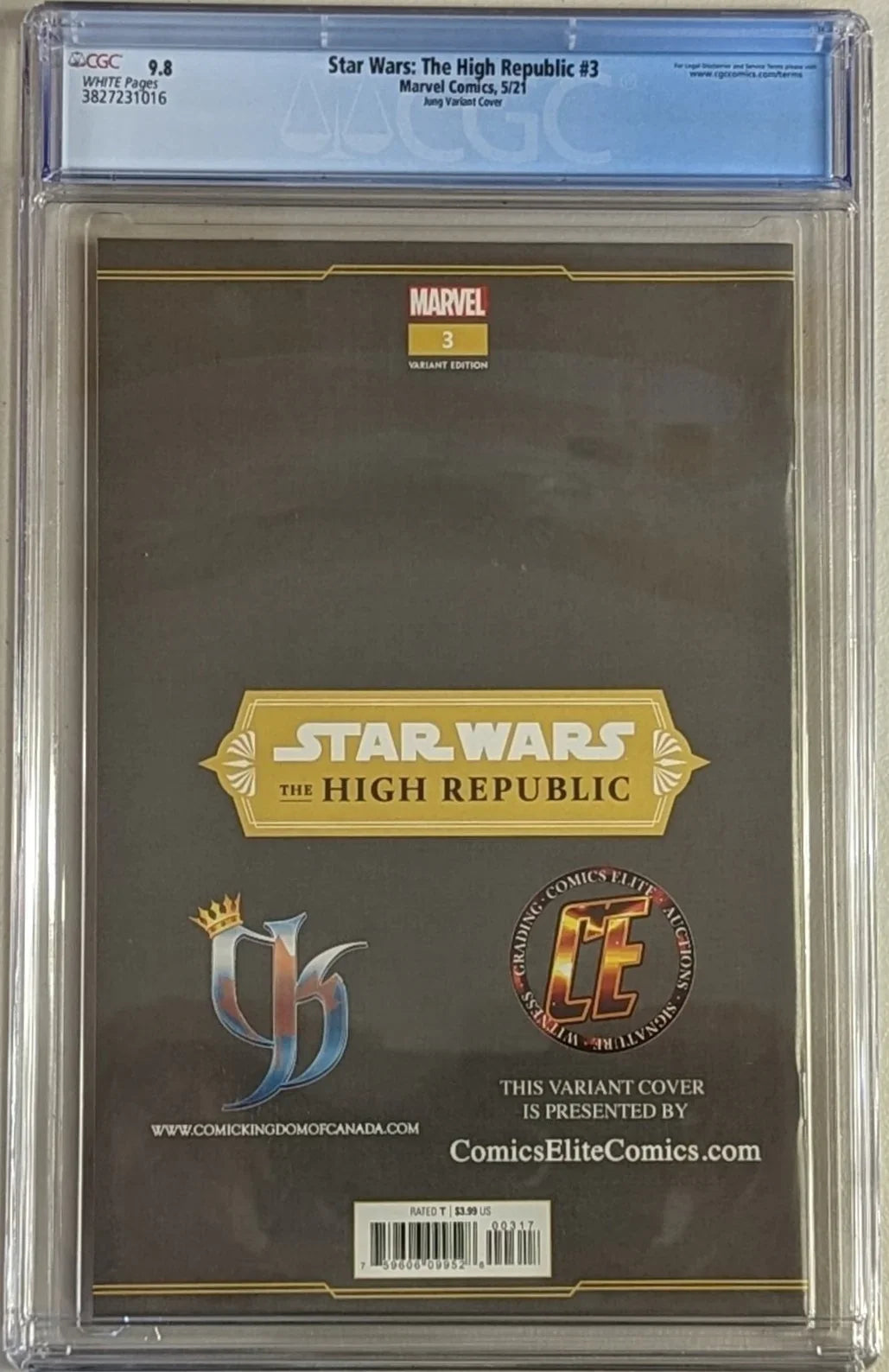 Star Wars: The High Republic #3 Jung Variant Cover - CGC Graded 9.8