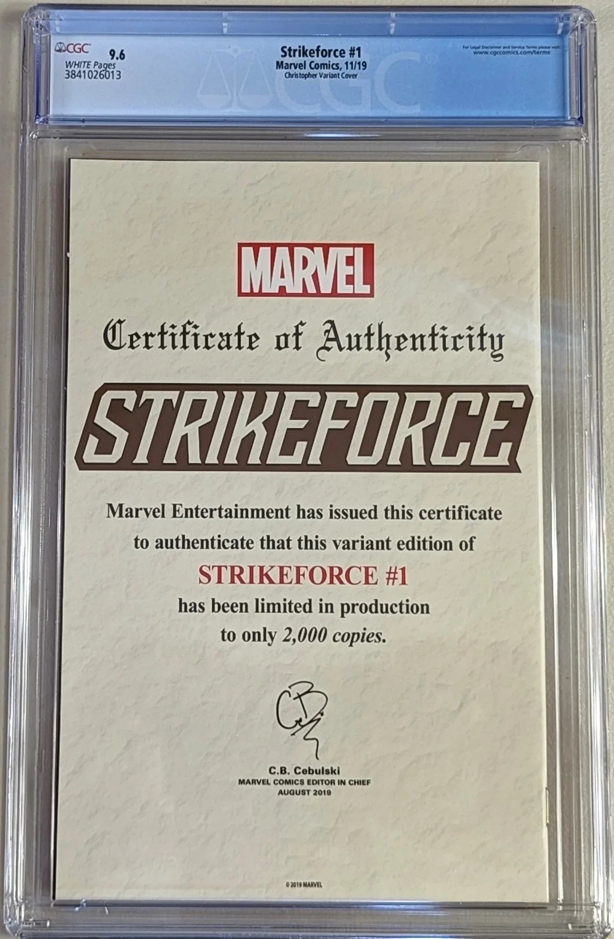 Strikeforce #1 Christopher Variant Cover - CGC Graded 9.6