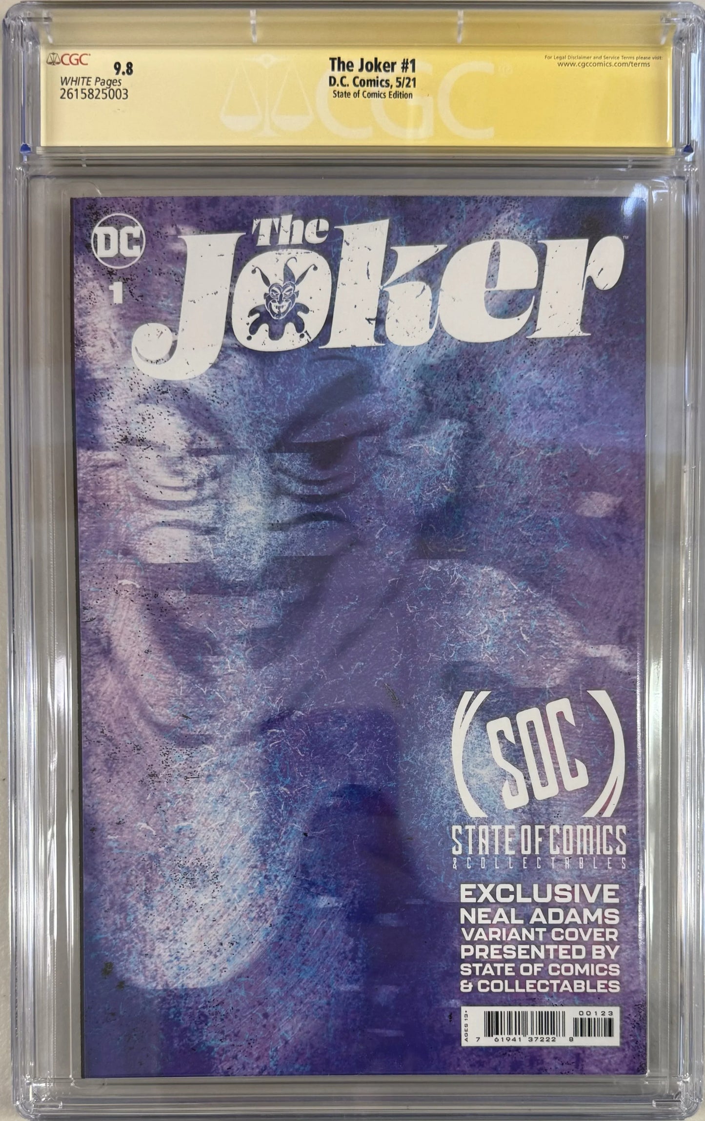 The Joker #1 Neal Adams Variant - CGC Signature Series 9.8
