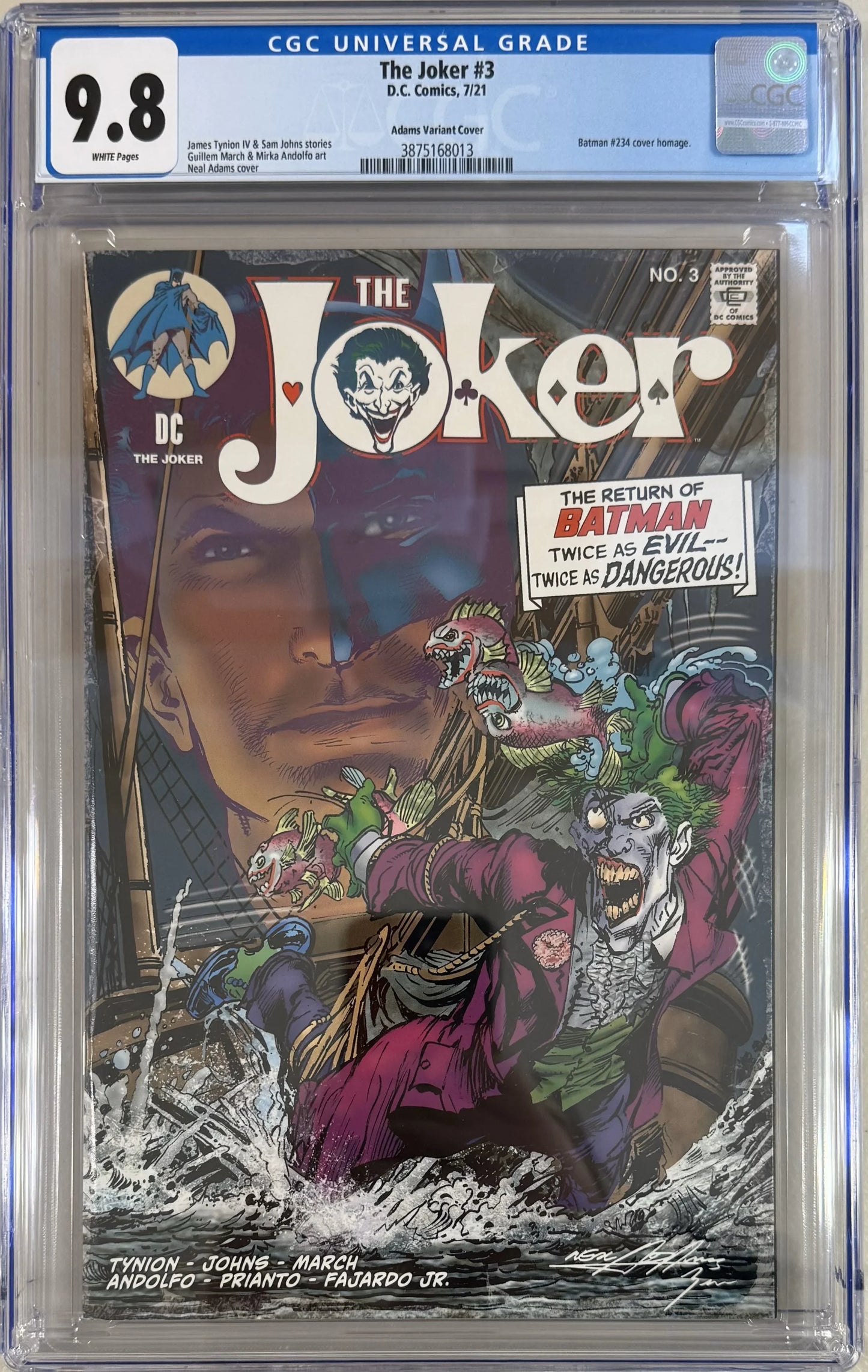 The Joker #3 Neal Adams Variant - CGC Graded 9.8
