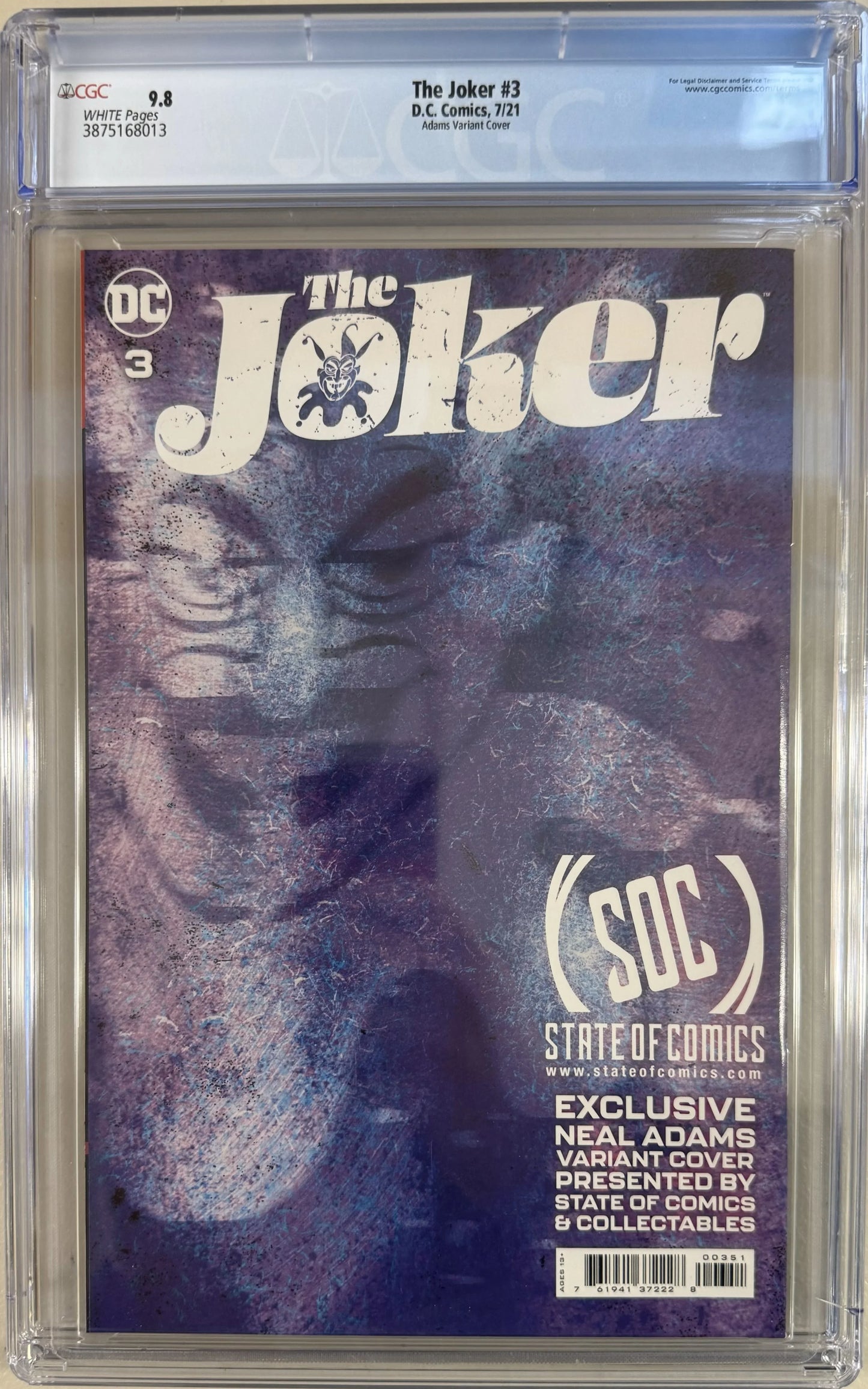 The Joker #3 Neal Adams Variant - CGC Graded 9.8