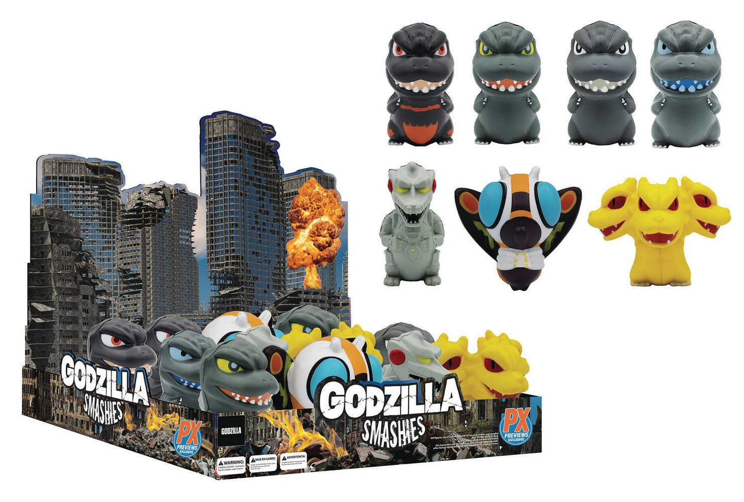 Godzilla Smashies Previews Exclusive 12pc Stress Doll Display