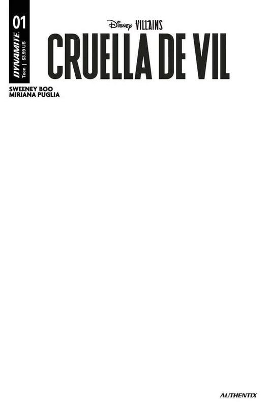 Disney Villains Cruella De Vil #1 Cover E Blank Authentix