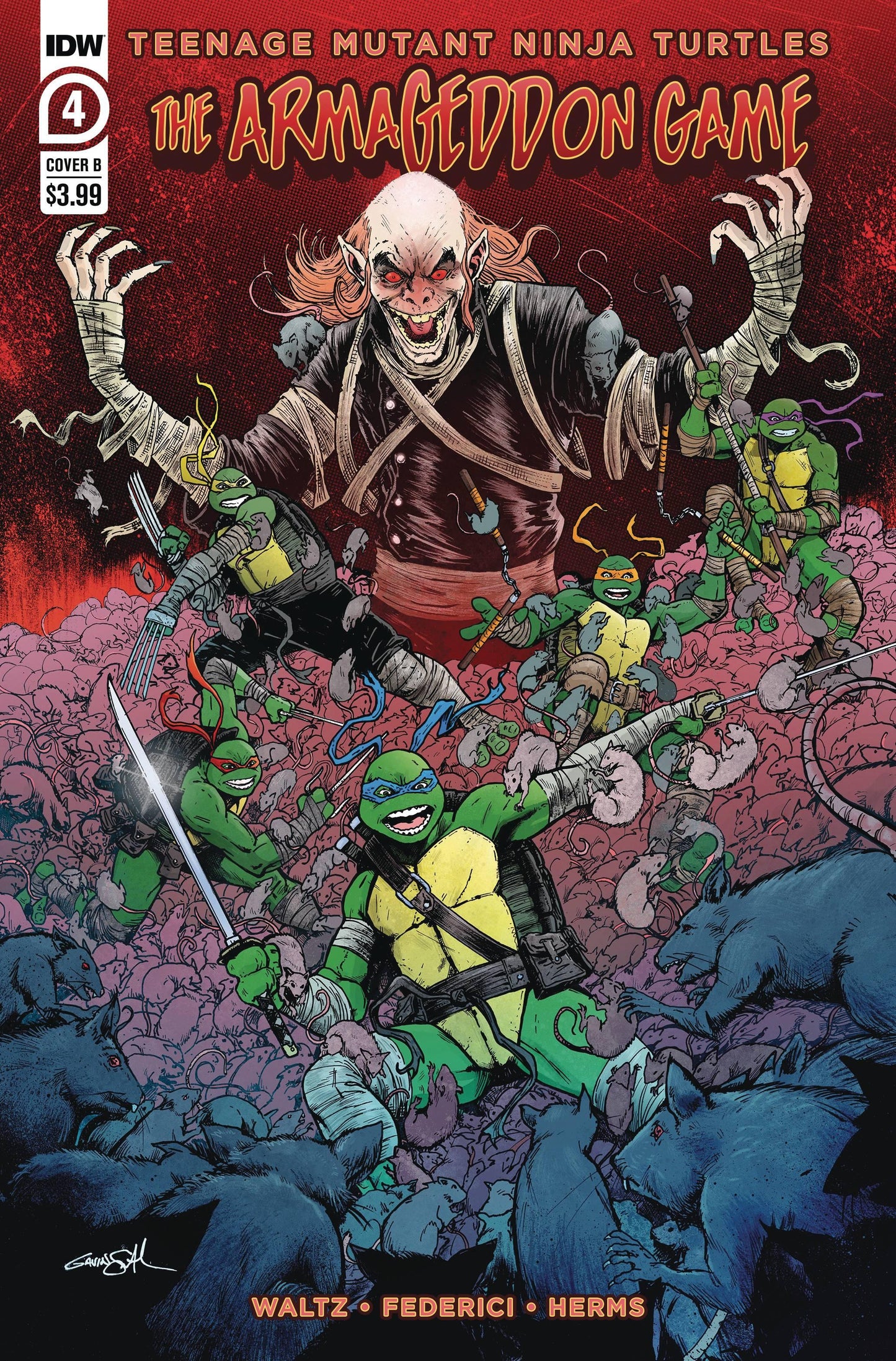 The One Stop Shop Comics & Games Tmnt Armageddon Game #4 Cvr B Smith (Mr) (01/04/2023) IDW PUBLISHING