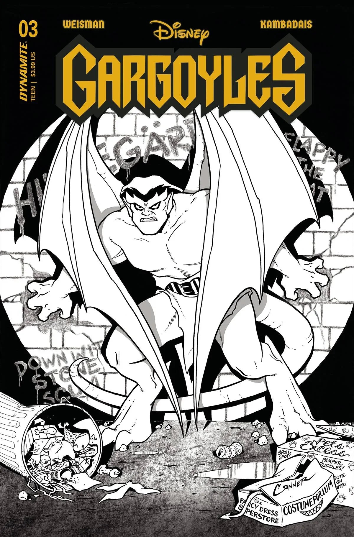 Gargoyles #3 Cvr O 75 Copy Incv Conner B&W (02/22/2023)