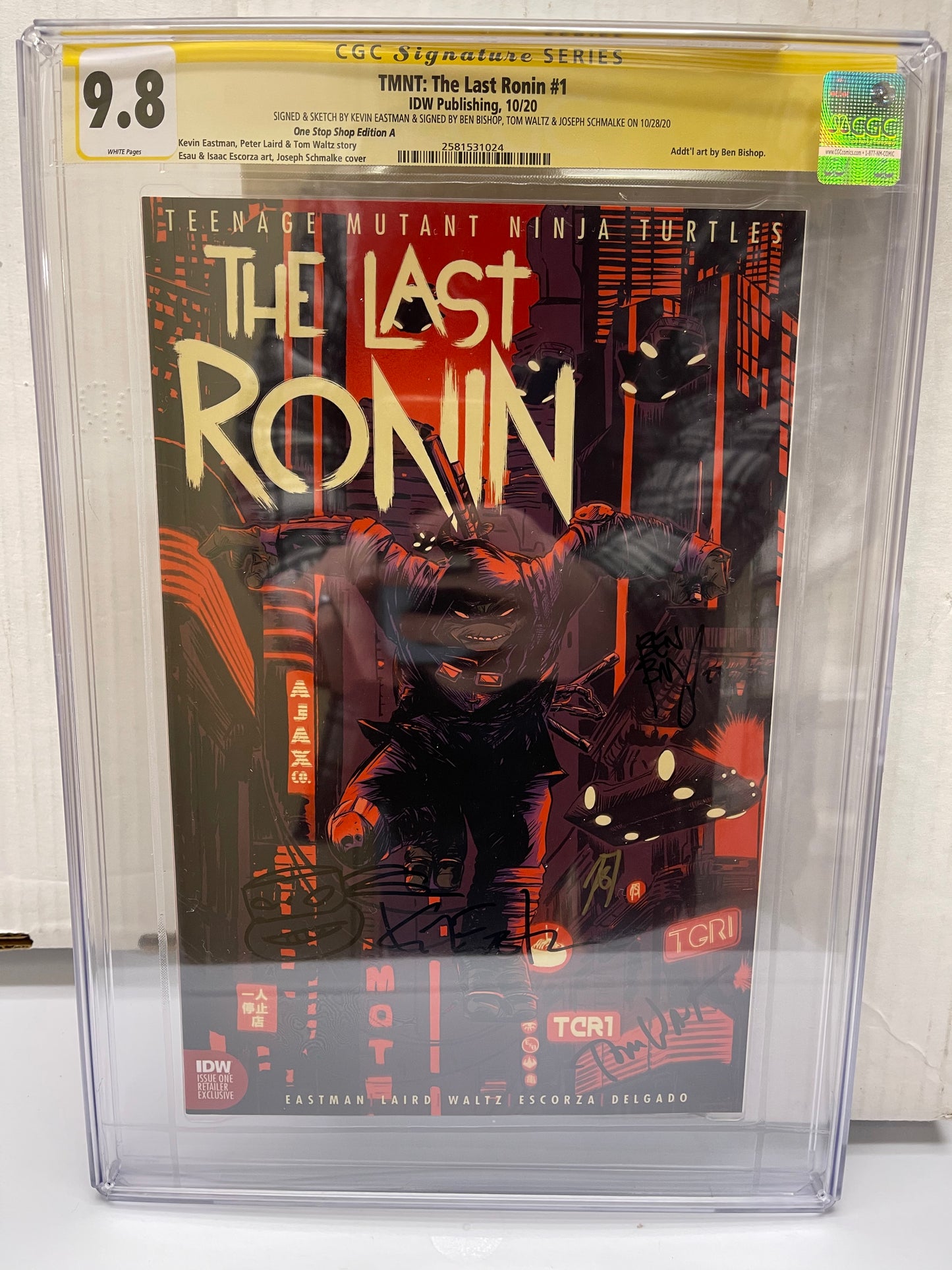 TMNT The Last Ronin #1 Joseph Schmalke Exclusive Variant - CGC Signature Series 9.8 (Signed by Eastman/Schmalke/Bishop/Waltz) -