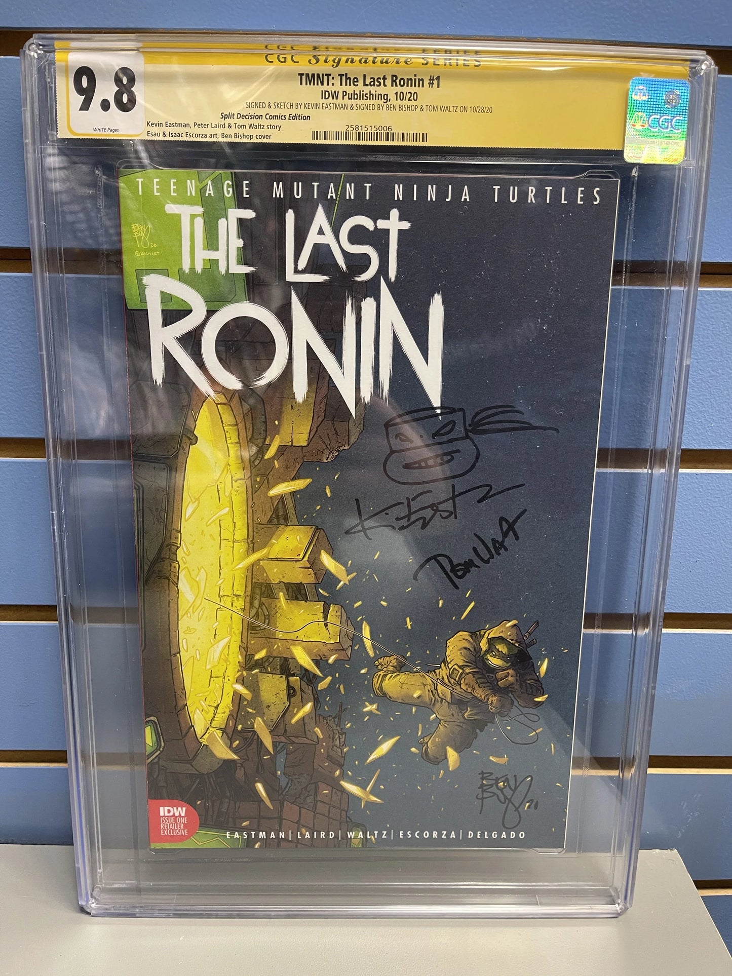 TMNT The Last Ronin #1 Ben Bishop Split Decision Exclusive CGC Signature Series - 9.8 (Signed by Eastman/Bishop/Waltz) - 9.8 (Si