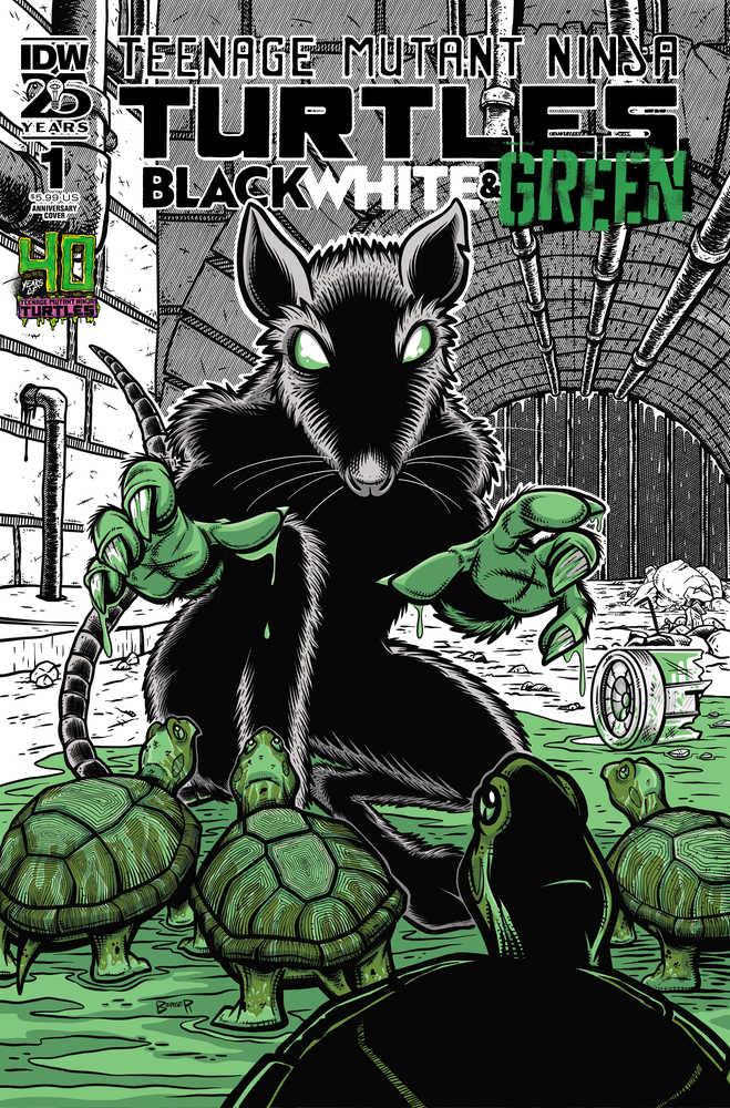 Teenage Mutant Ninja Turtles - Black White & Green #1 Cover D 40th Anniv