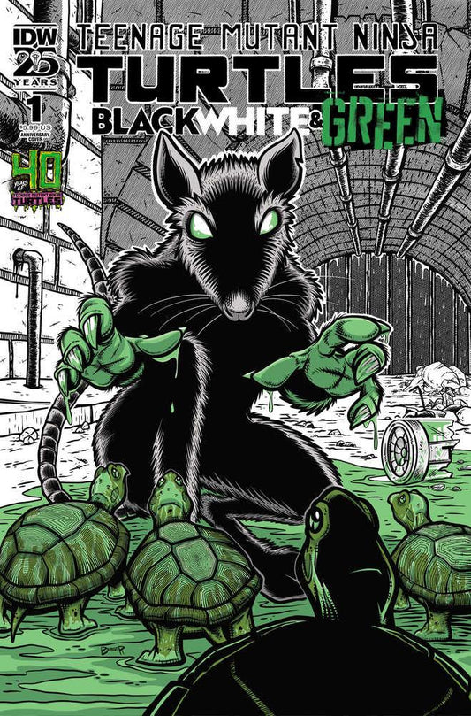 Teenage Mutant Ninja Turtles - Black White & Green #1 Cover D 40th Anniv