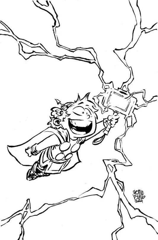 Immortal Thor #12 Skottie Young'S Big Marvel Virgin Black And White Variant