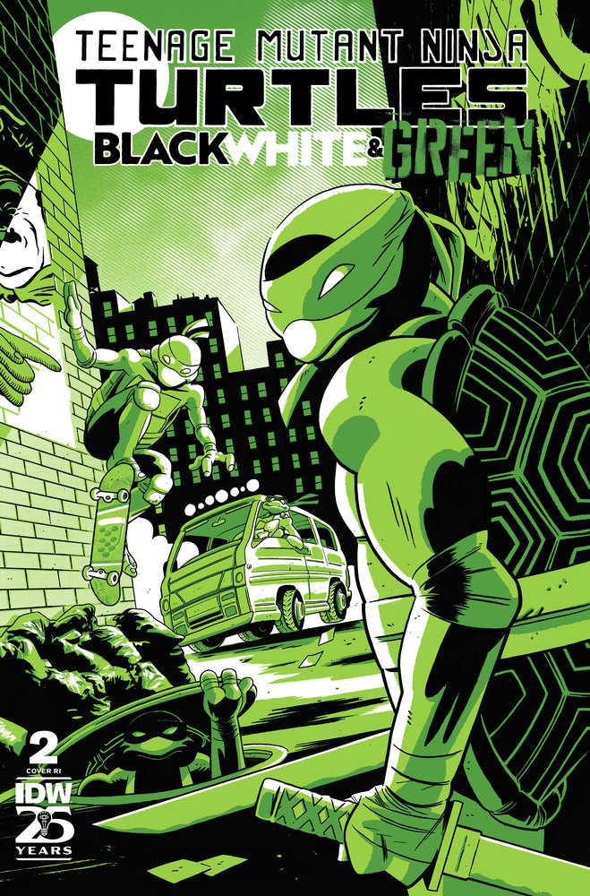 Teenage Mutant Ninja Turtles Black White & Green #2 Cover C 10 Copy Boss Foil