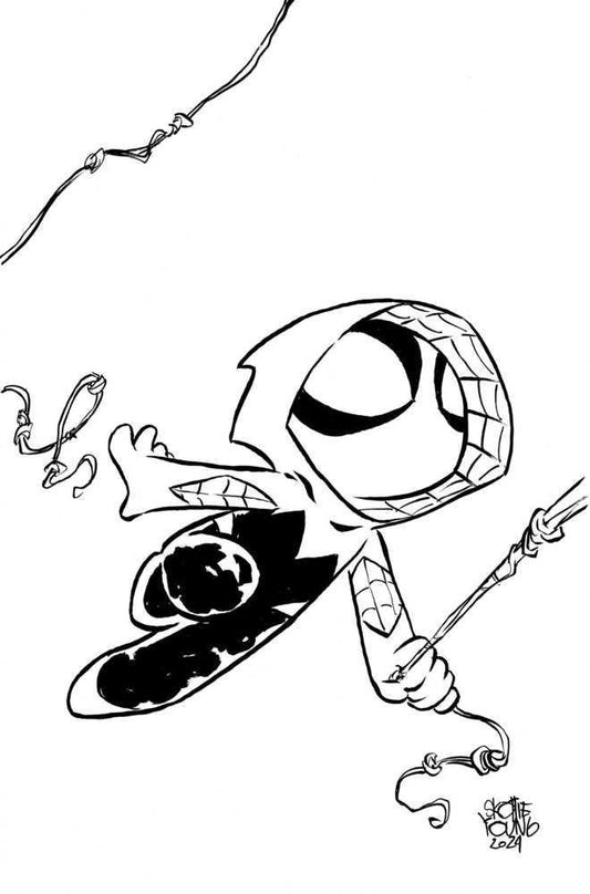 Spider-Gwen: The Ghost-Spider #3 Skottie Young'S Big Marvel Virgin B&W 1:50 Variant [Dpwx]