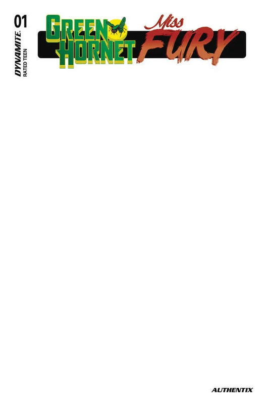 Green Hornet Miss Fury #1 Cover G Blank Authentix