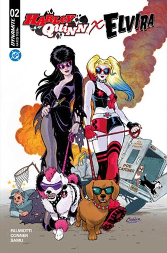 Harley Quinn X Elvira #2 - Cover A Amanda Conner Dogs
