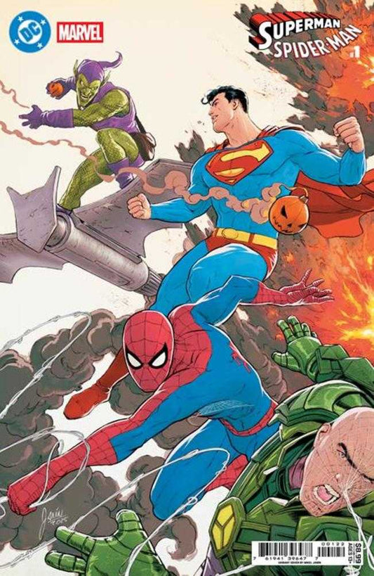 DC Marvel Superman Spider-Man #1 (One Shot) Cover J Mikel Janin Superman & Spider-Man vs Lex Luthor & Green Goblin Card Stock Va