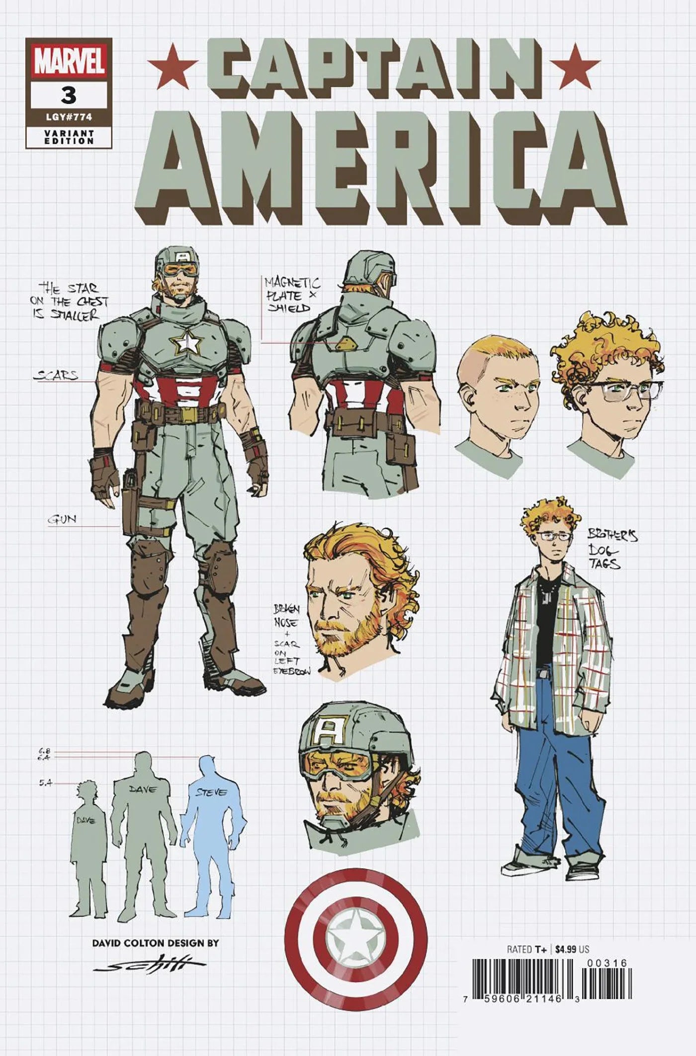 Captain America #3 Valerio Schiti Design Variant