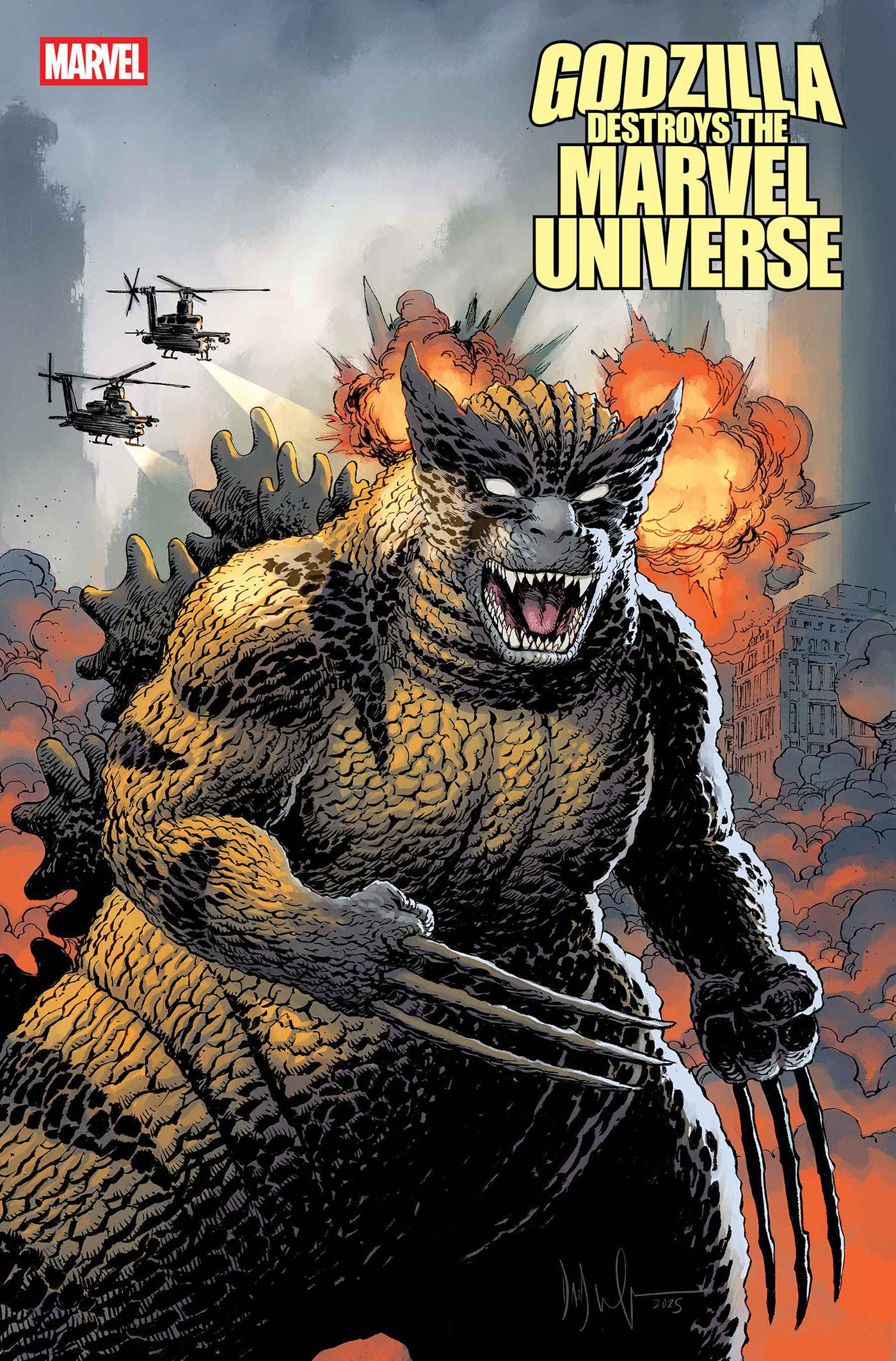 Godzilla Destroys The Marvel Universe #4 Dave Wachter Marvelzed Wolverine Zilla Variant