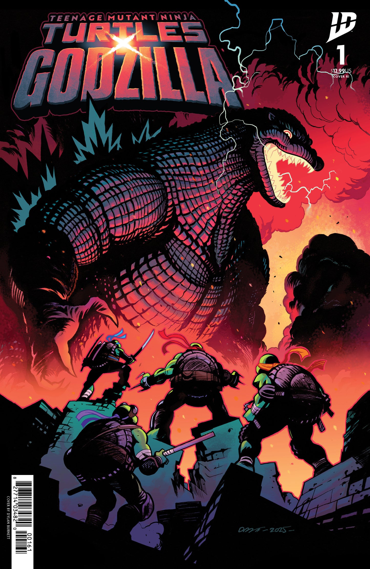 Teenage Mutant Ninja Turtles X Godzilla #1 - Variant Ri (25) Foil (Burnett)