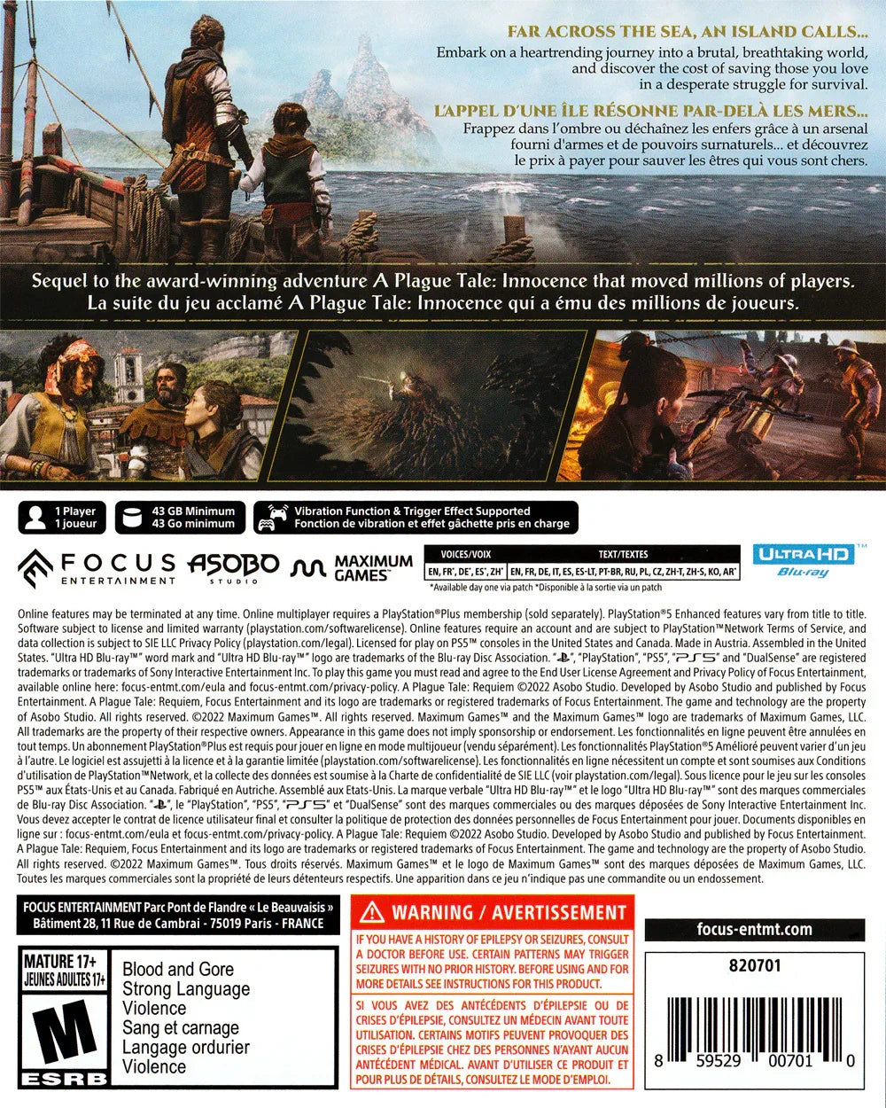 A Plague Tale: Requiem - (New) (Playstation 5)