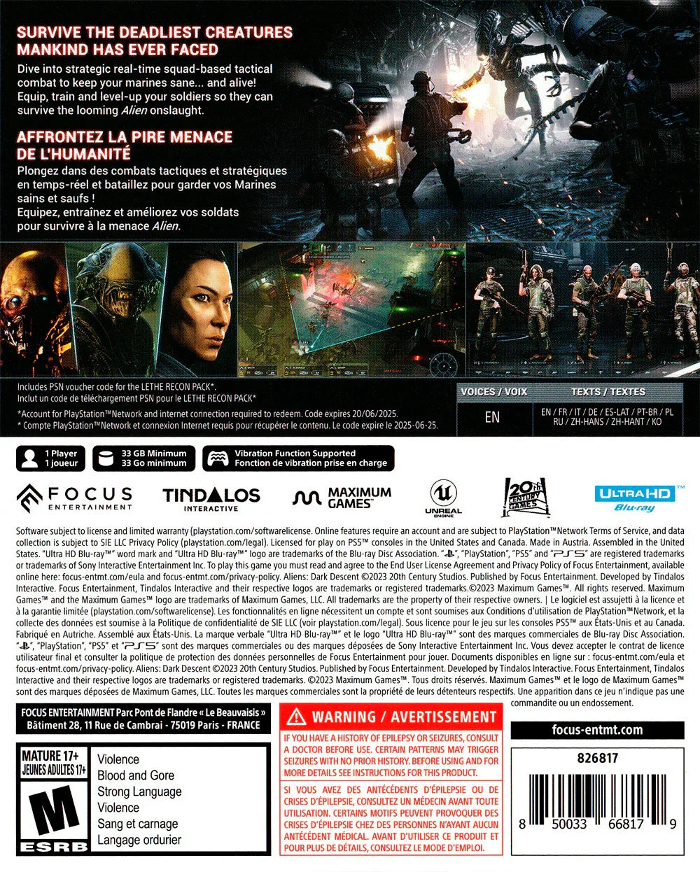 Aliens Dark Descent - (New) (Playstation 5)