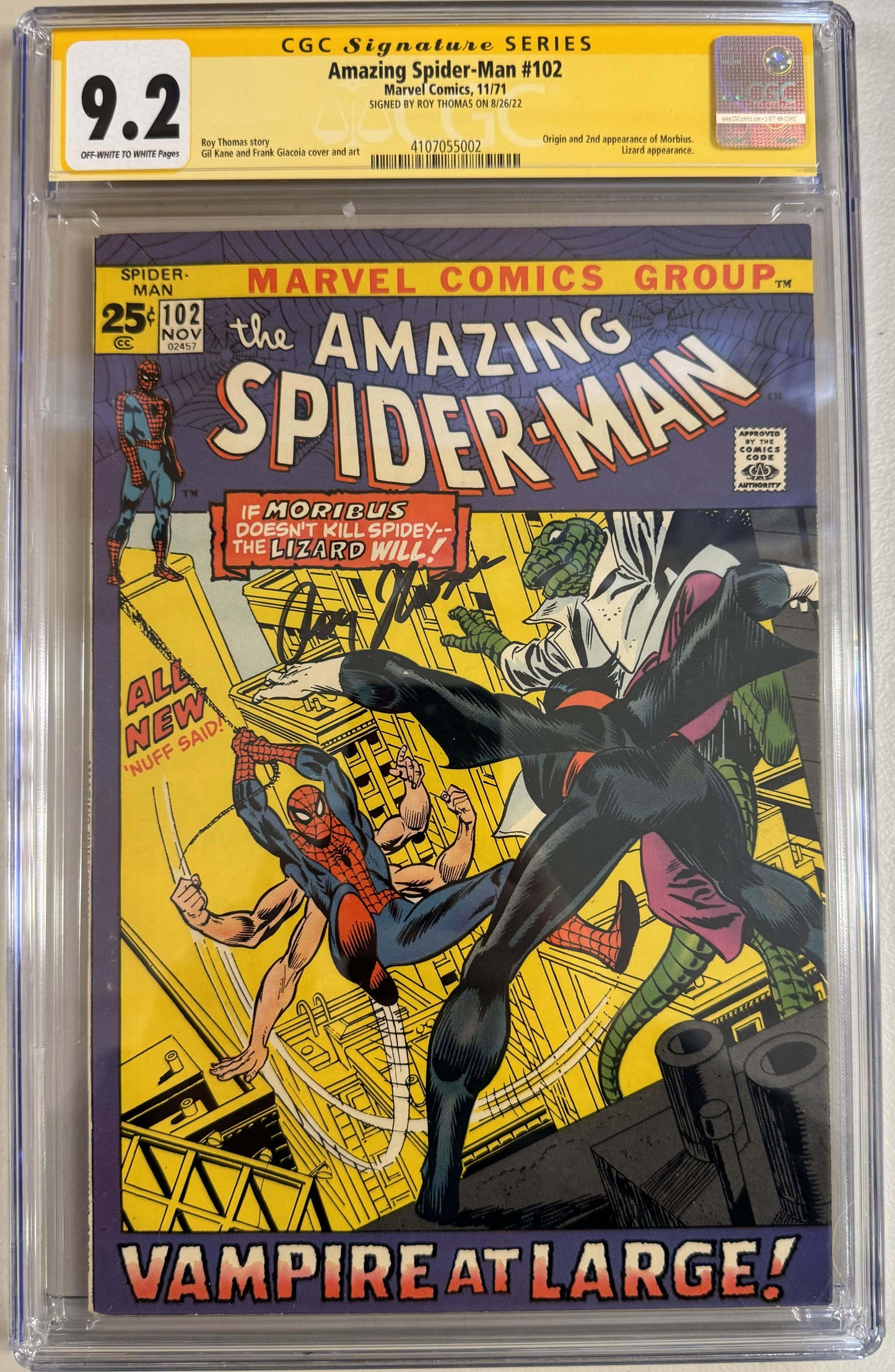 Amazing Spider-Man #102 - CGC Signature Series 9.2