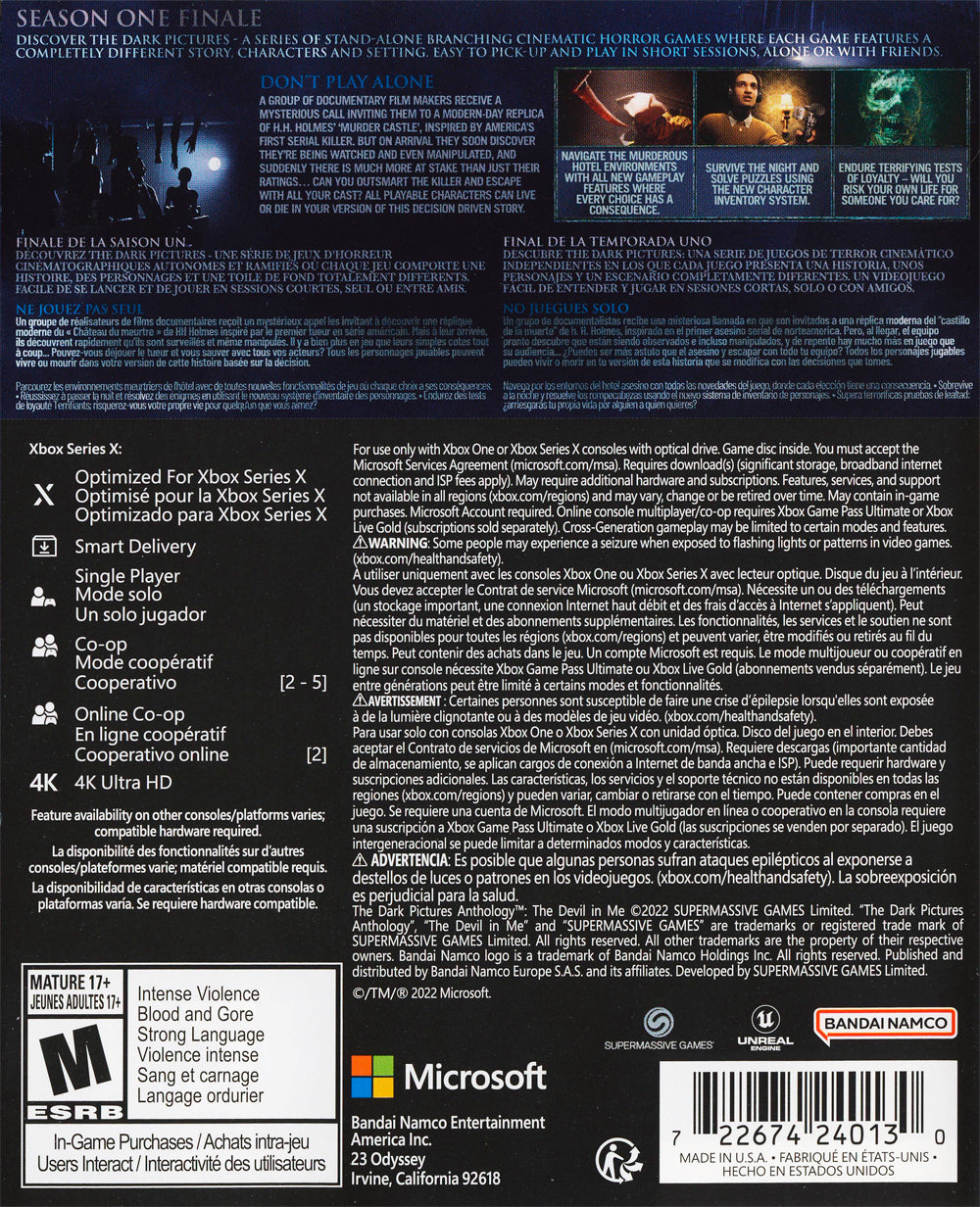 Dark Pictures: The Devil in Me - (New) (Xbox Series X)