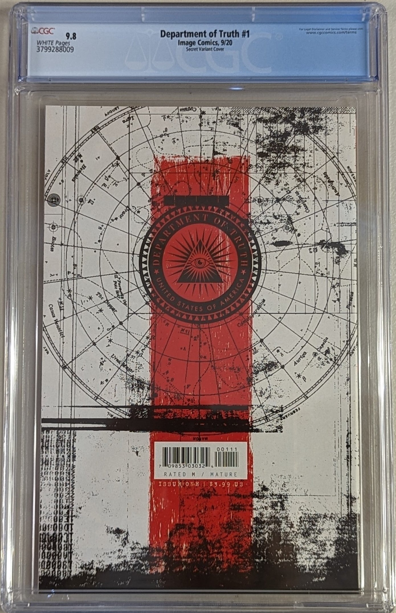 Department of Truth #1 Secret Variant Cover - CGC Graded 9.8